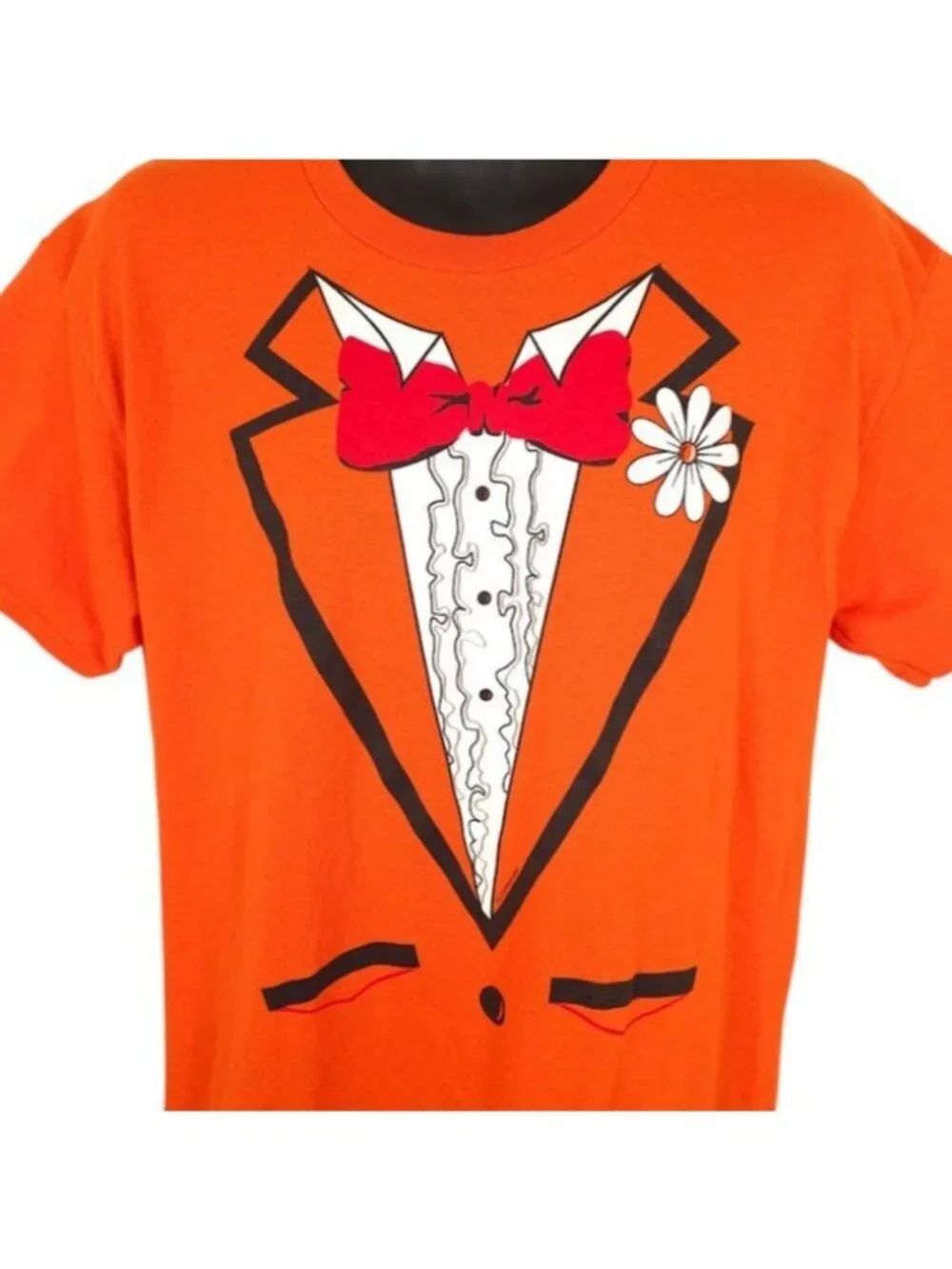 Dumb And Dumber Tuxedo T Shirt Mens Size Large Orange Tux Funny Costume